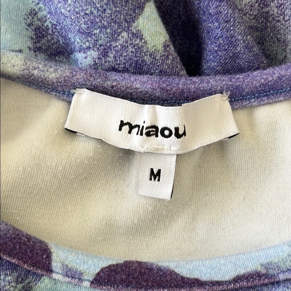 Miaou Tie Dye Abstract Baby Tee Purple and Blue Top - Picture 8 of 9